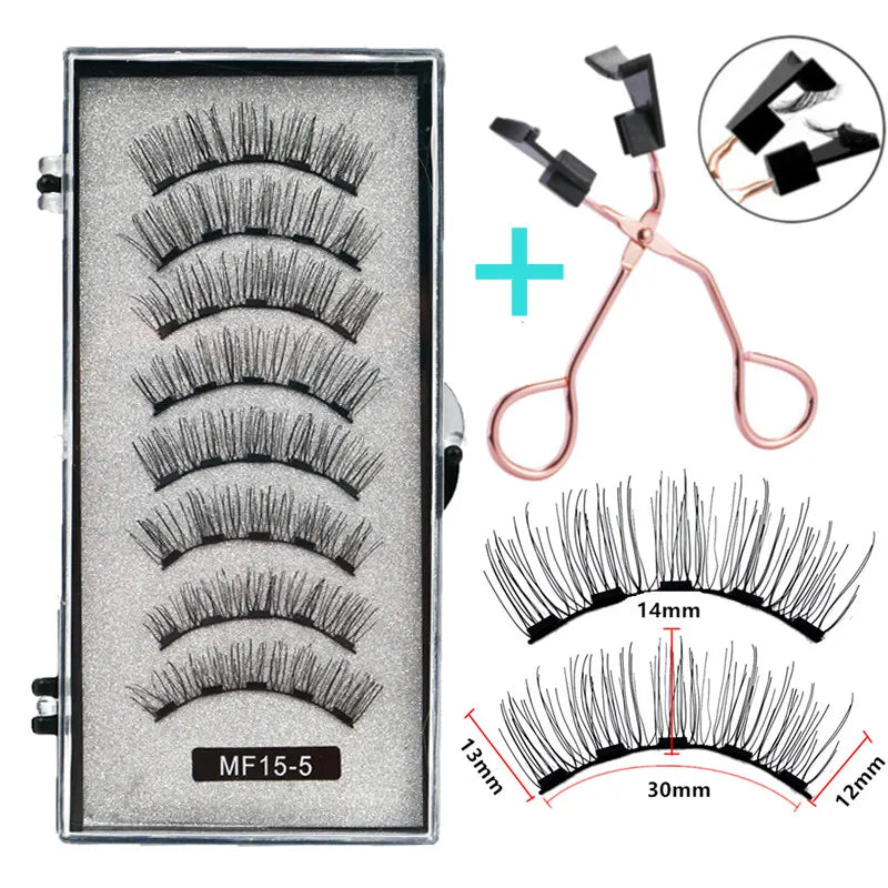 Cílios Magnéticos Natural Reutilizáveis - 4 Pares com 5 Imãs Cada