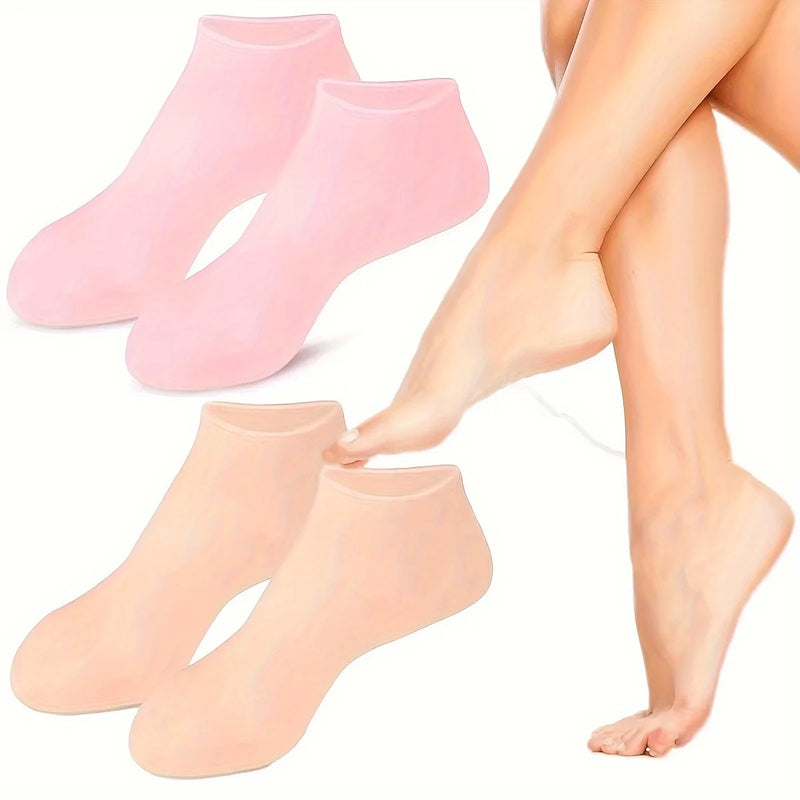 Meia Feminina de Silicone para Hidratar os Pés e Calcanhar