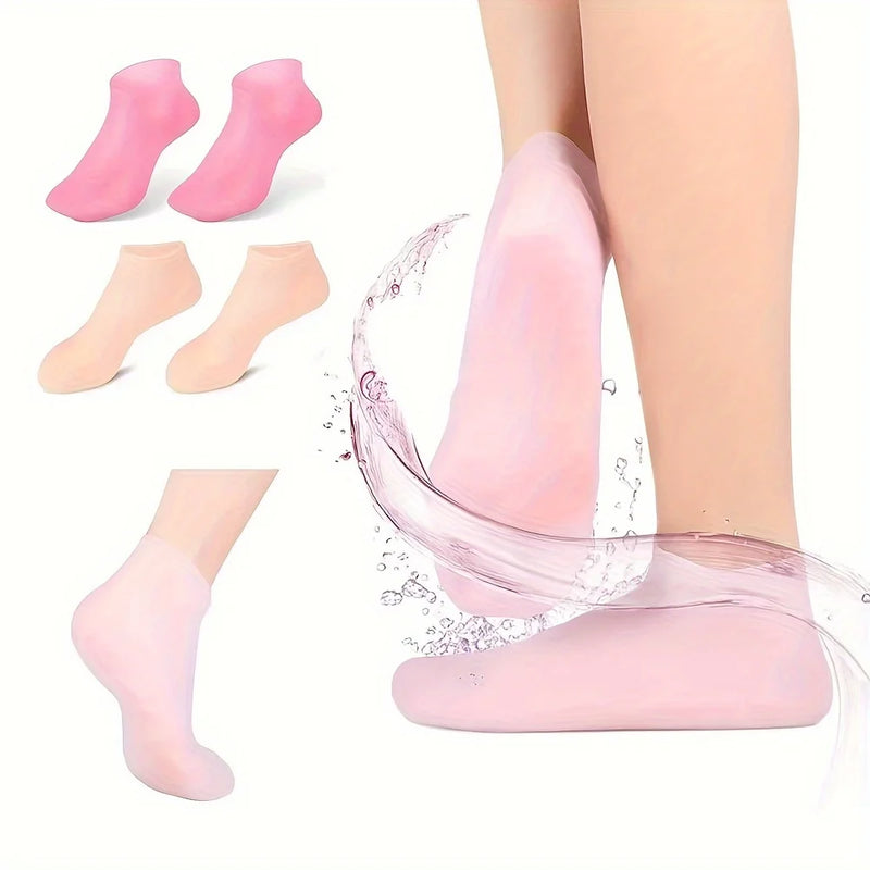 Meia Feminina de Silicone para Hidratar os Pés e Calcanhar