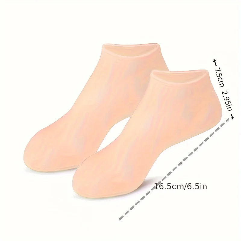 Meia Feminina de Silicone para Hidratar os Pés e Calcanhar