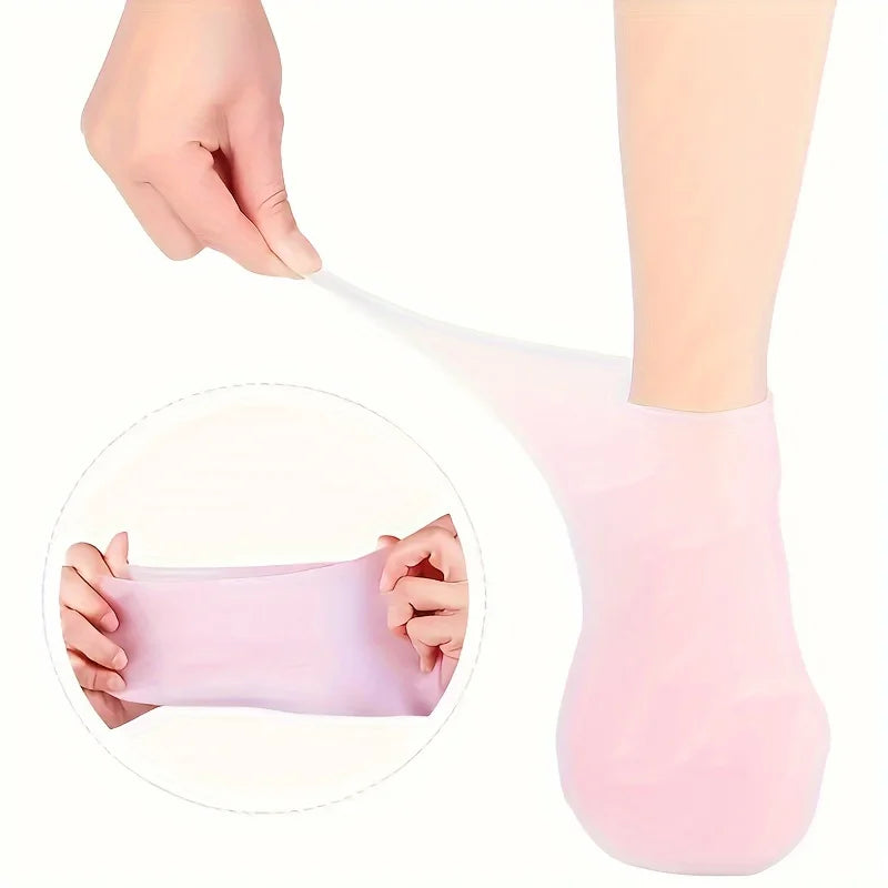 Meia Feminina de Silicone para Hidratar os Pés e Calcanhar